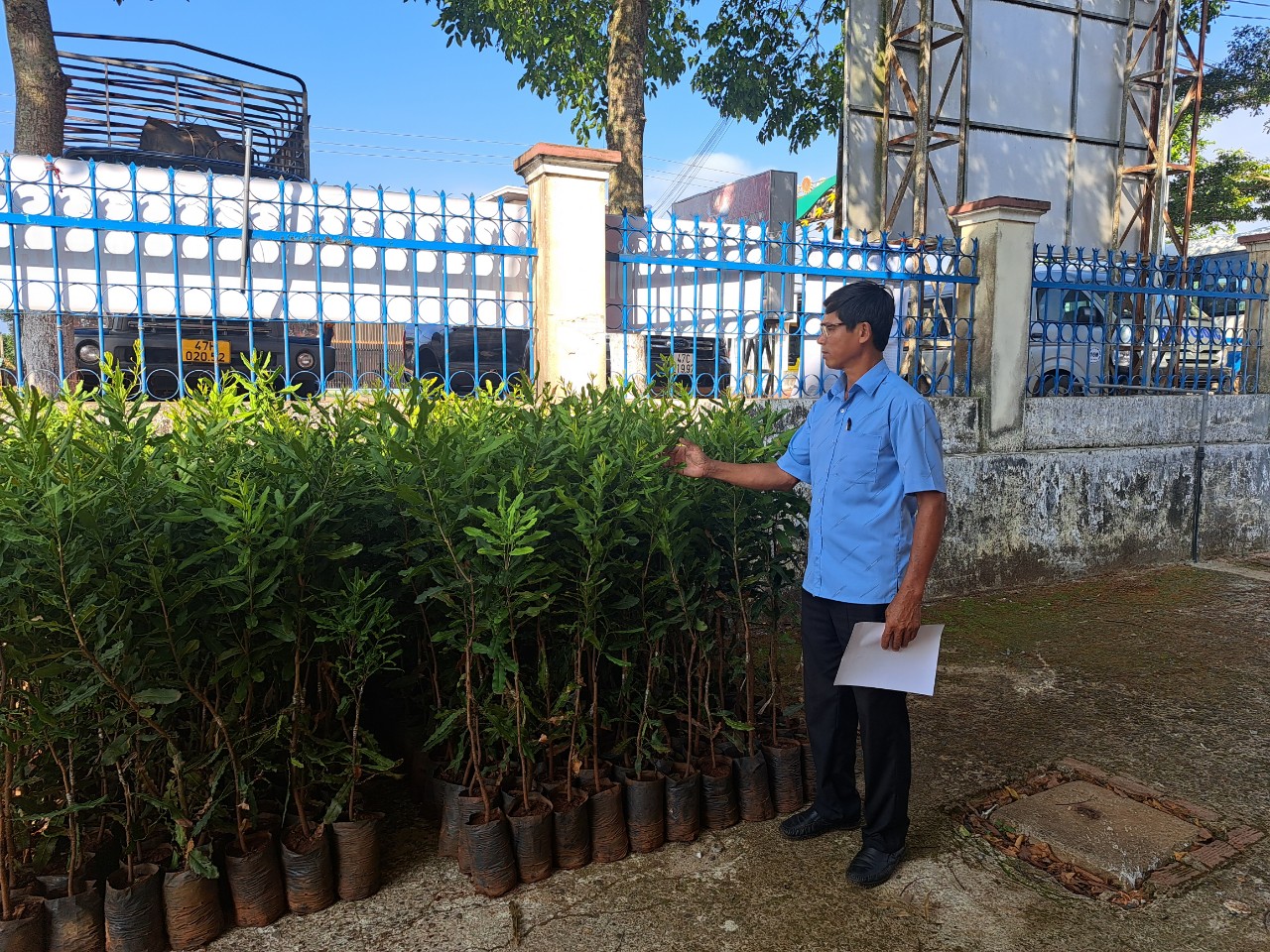 Hinh 1. Đại diện UBND xã, thị trấn tham gia nghiệm thu giống cây trồng xen